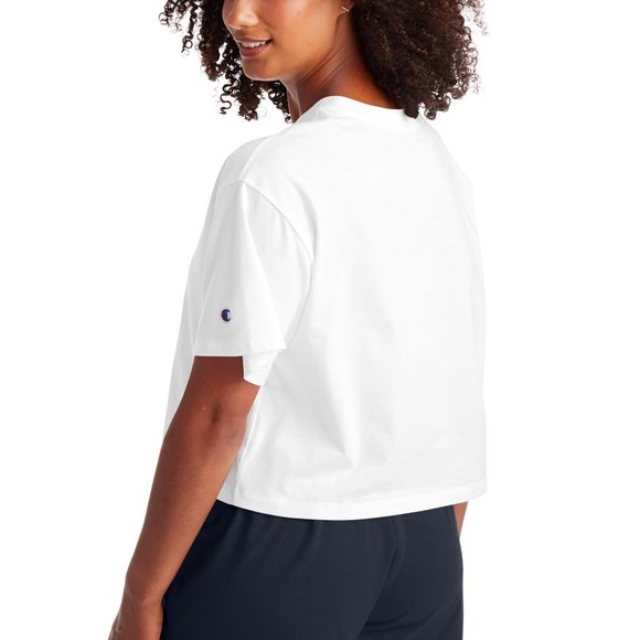 Champion Cropped Tee, Script Logo - Picture 3 of 4